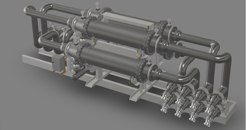 Figure 1: Custom designed mobile firewater filtration system fitted with 4 x PrepQuip in-line guard screens